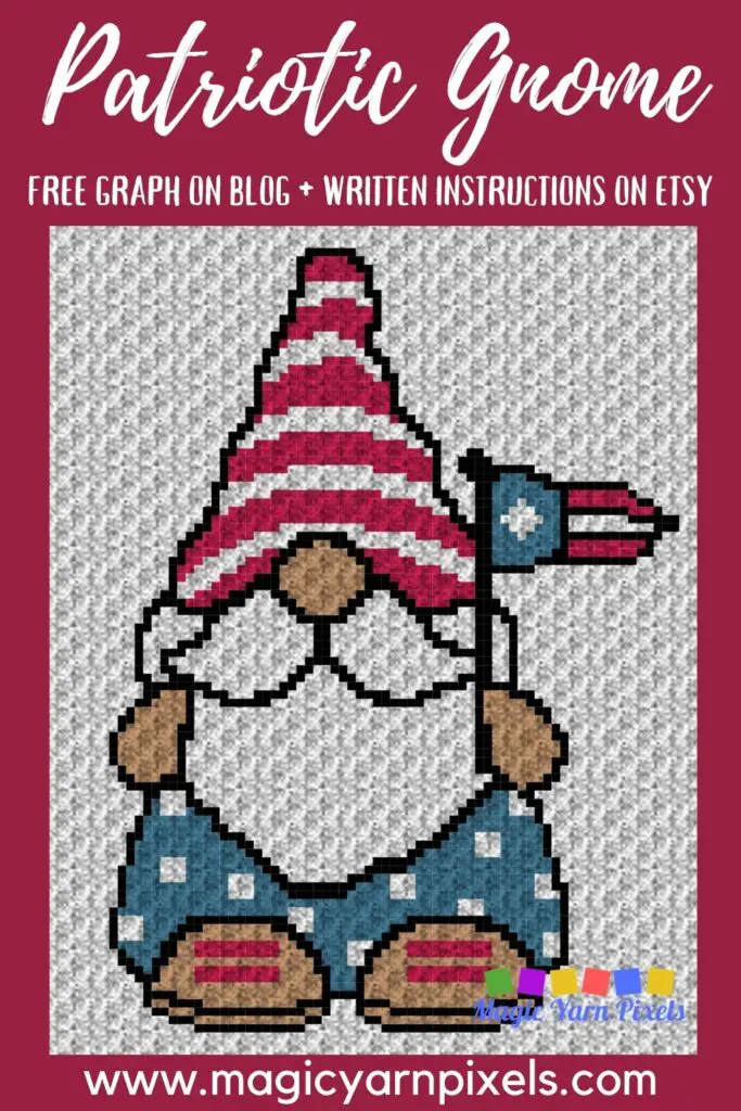 MAIN BLOG PIN - Patriotic Gnome 4th Of July _ Magic Yarn Pixels