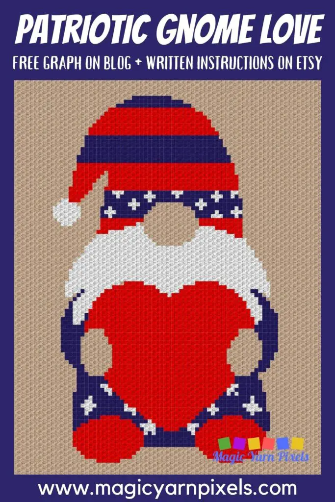MAIN BLOG PIN - Patriotic Gnome Love Magic Yarn Pixels