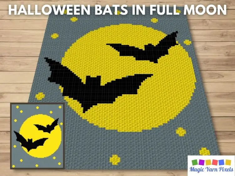 BLOG PREVIEW POSTER - Halloween Bats In Full Moon