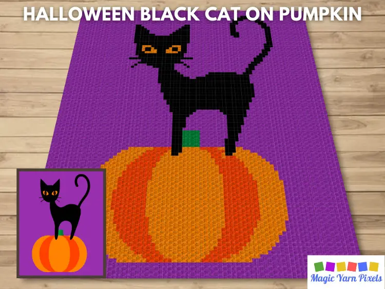 BLOG PREVIEW POSTER - Halloween Black Cat on Pumpkin