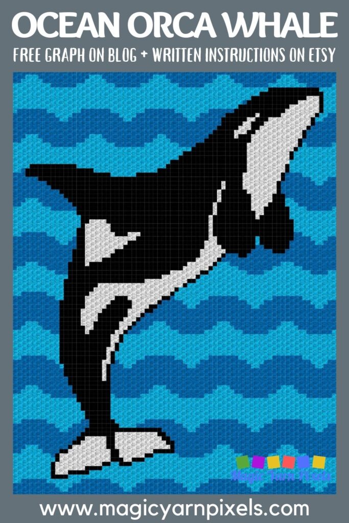 MAIN BLOG PIN - Orca Ocean Whale | Magic Yarn Pixels