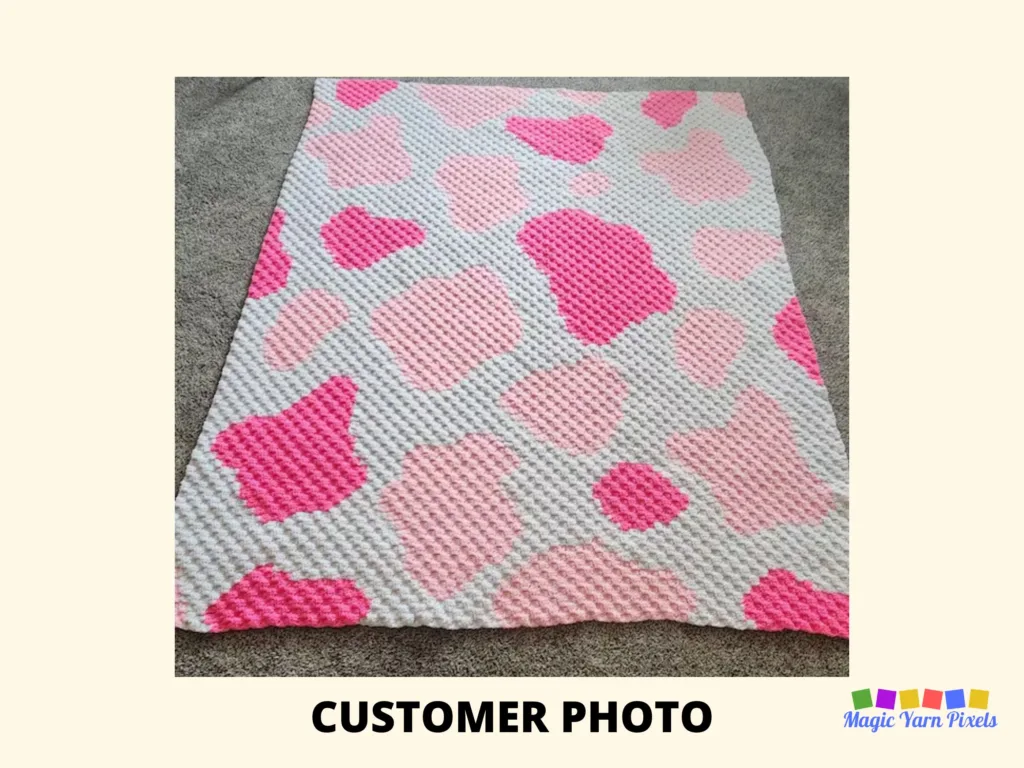 SHOP PHOTO - Strawberry Cow Print - Magic Yarn Pixels