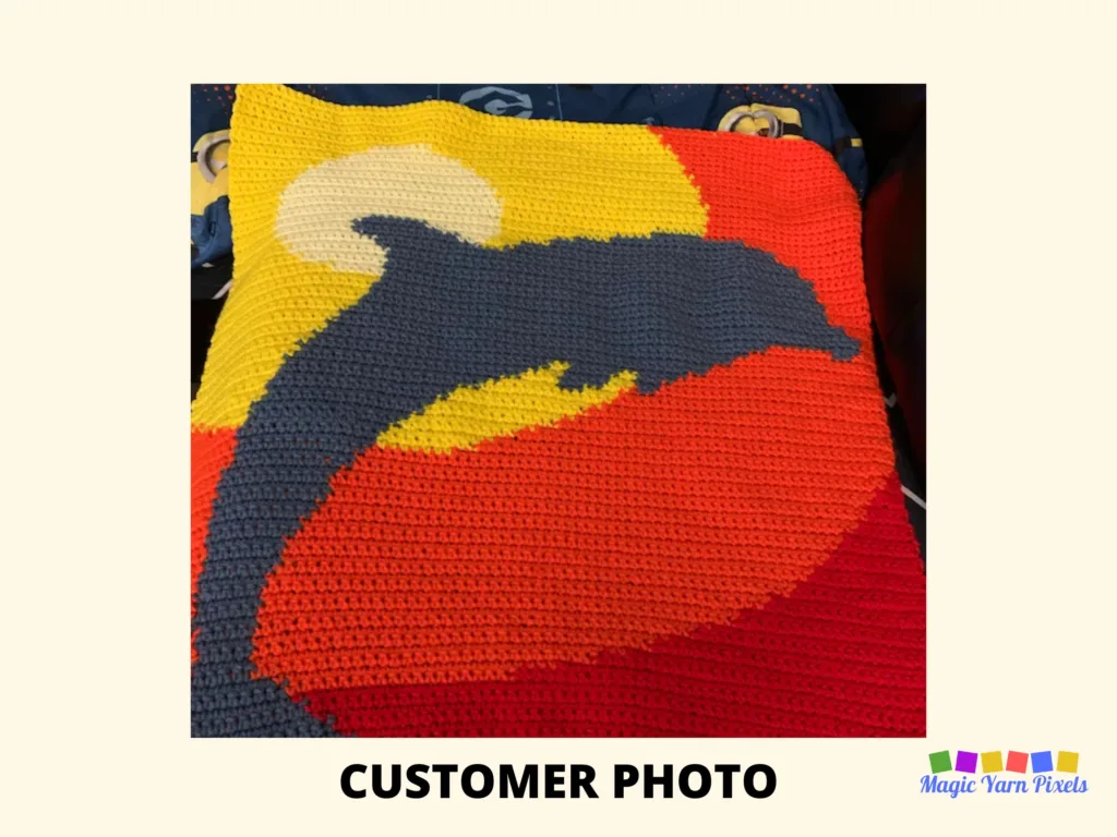 SHOP PHOTO - Sunset Dolphin - Magic Yarn Pixels
