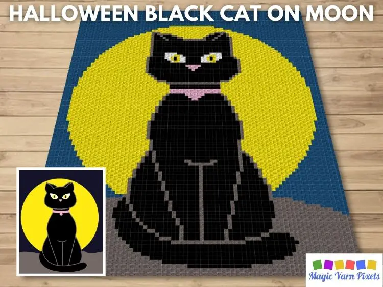 BLOG PREVIEW POSTER - Halloween Black Cat On Moon