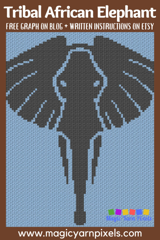 MAIN BLOG PIN - Tribal African Elephant | Magic Yarn Pixels