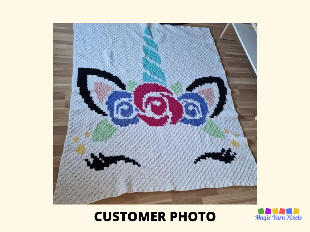 SHOP PHOTO - Unicorn Princess Graph - Magic Yarn Pixels