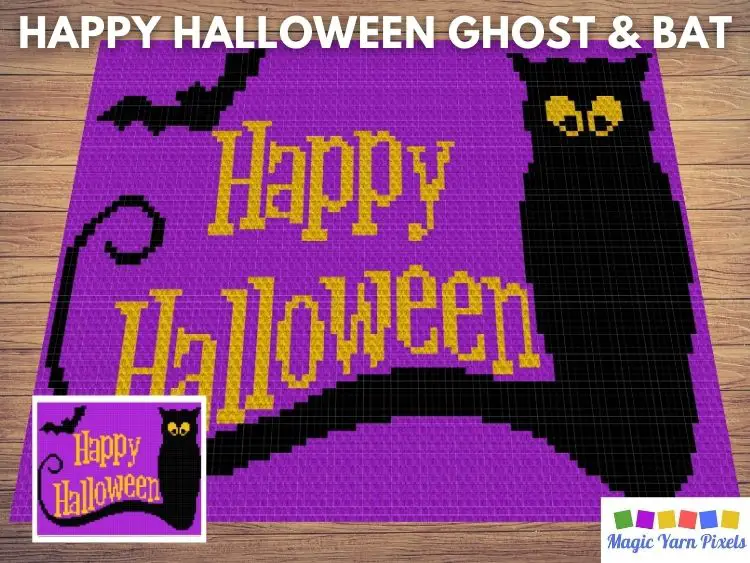BLOG PREVIEW POSTER - Happy Halloween Ghost & Bat