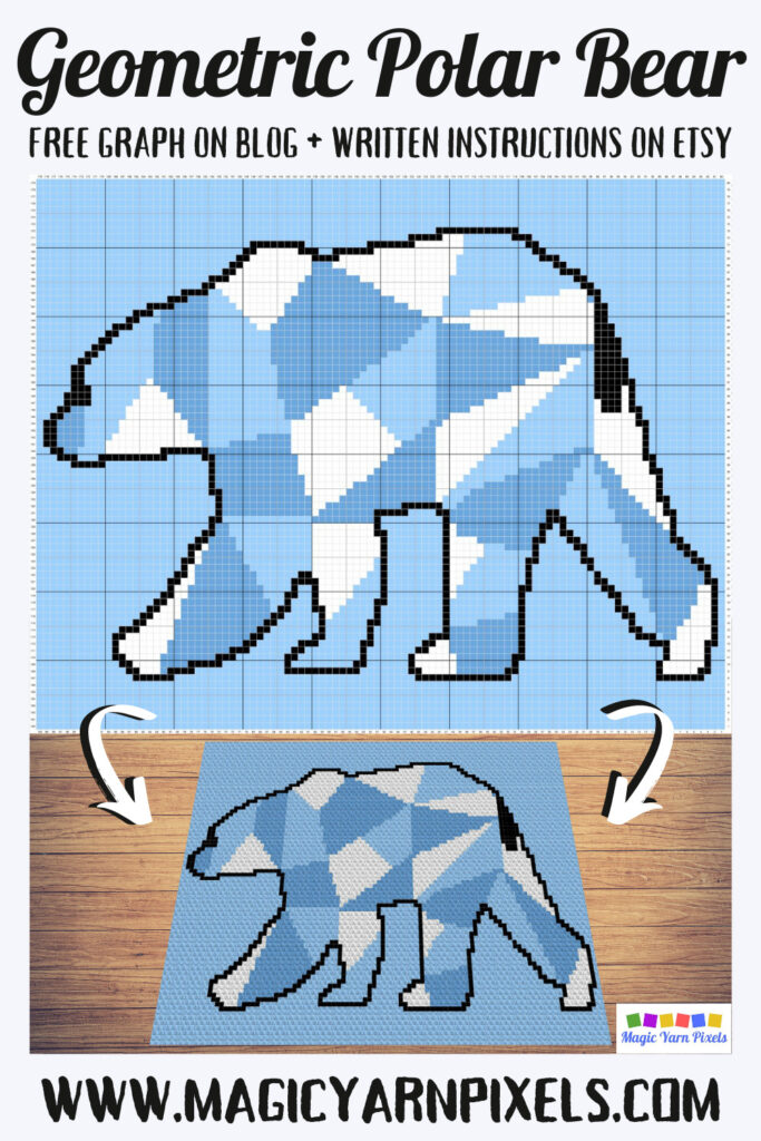 MAIN BLOG PIN - Geometric Polar Bear | Magic Yarn Pixels