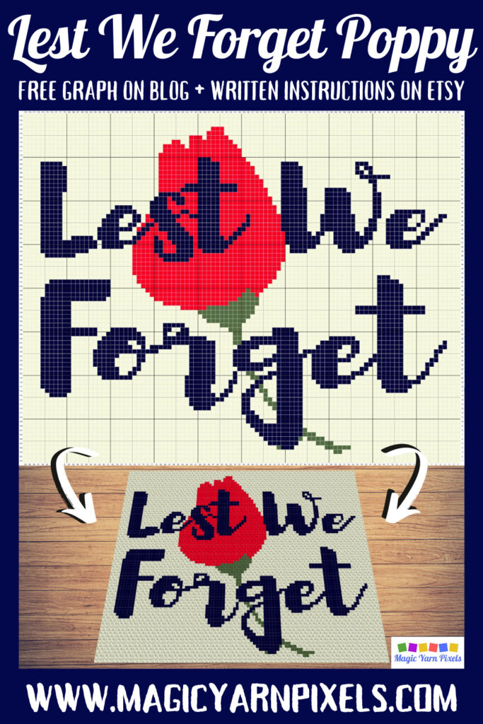 MAIN BLOG PIN - Lest We Forget Poppy | Magic Yarn Pixels