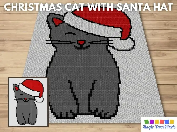 BLOG PREVIEW POSTER - Christmas Cat With Santa Hat