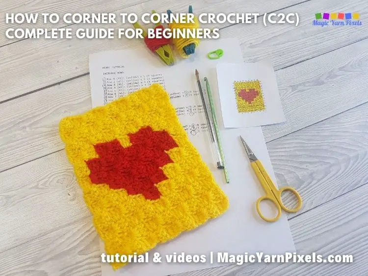 FB BLOG POSTER - C2C Crochet For Beginners | Magic Yarn Pixels