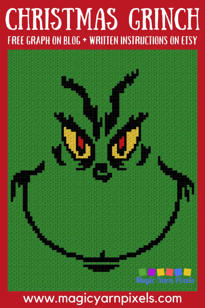 MAIN BLOG PIN - Christmas Grinch | Magic Yarn Pixels