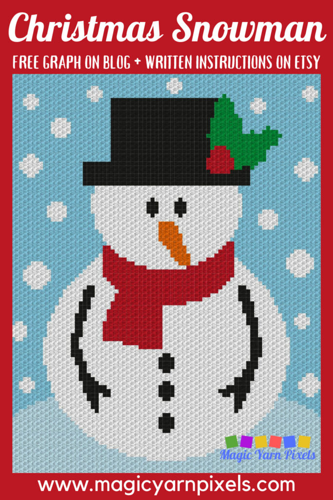 MAIN BLOG PIN - Christmas Snowman | Magic Yarn Pixels