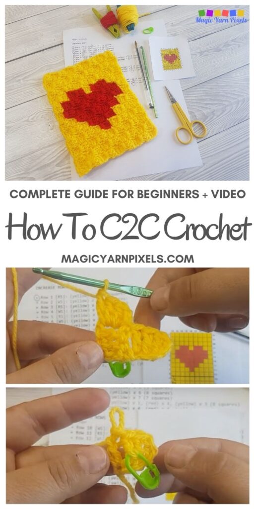 MAIN PIN BLOG POSTER C2C Crochet For Beginners | Magic Yarn Pixels