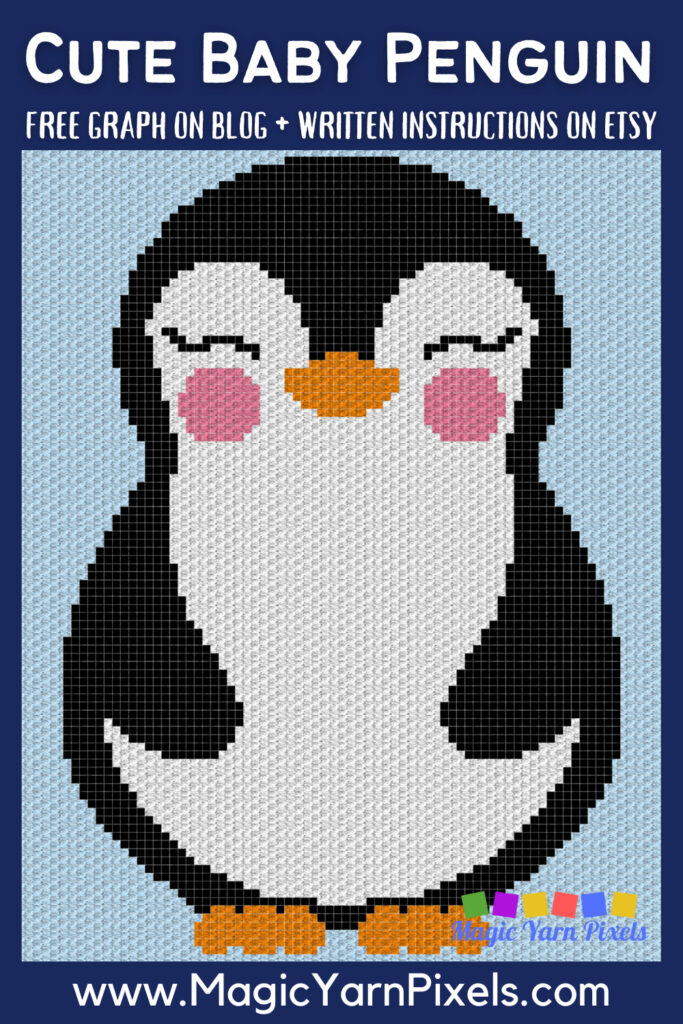 MAIN BLOG PIN - Cute Baby Penguin Magic Yarn Pixels
