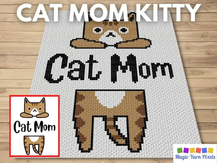 Cat Mom Kitty C2C Crochet Pattern & Free Graph