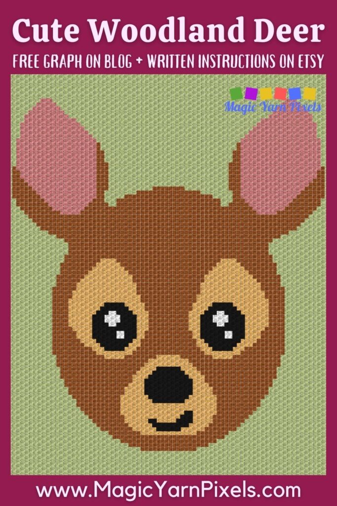 MAIN BLOG PIN - Cute Woodland Deer Magic Yarn Pixels