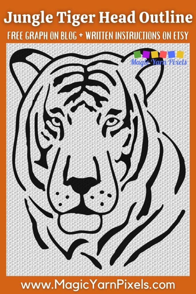 MAIN BLOG PIN - Jungle Tiger Head Outline Magic Yarn Pixels