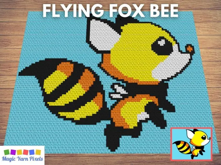 Flying Fox Bee  C2C Crochet Pattern & Free Graph
