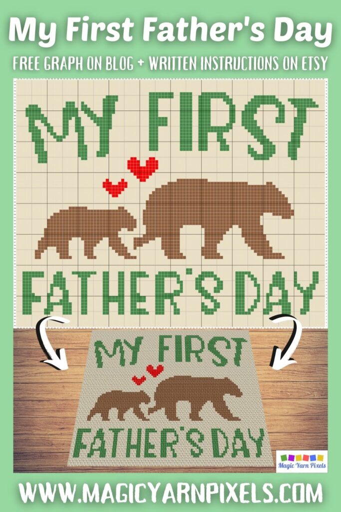 MAIN BLOG PIN - My First Father's Day Magic Yarn Pixels