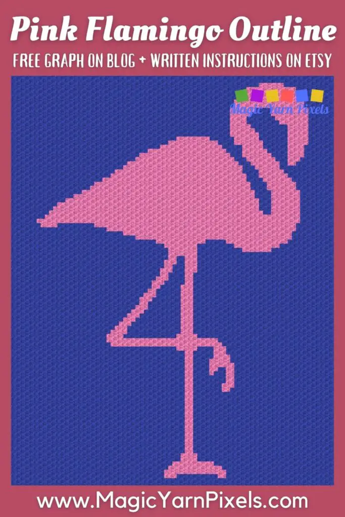 MAIN BLOG PIN - Pink Flamingo Outline Magic Yarn Pixels