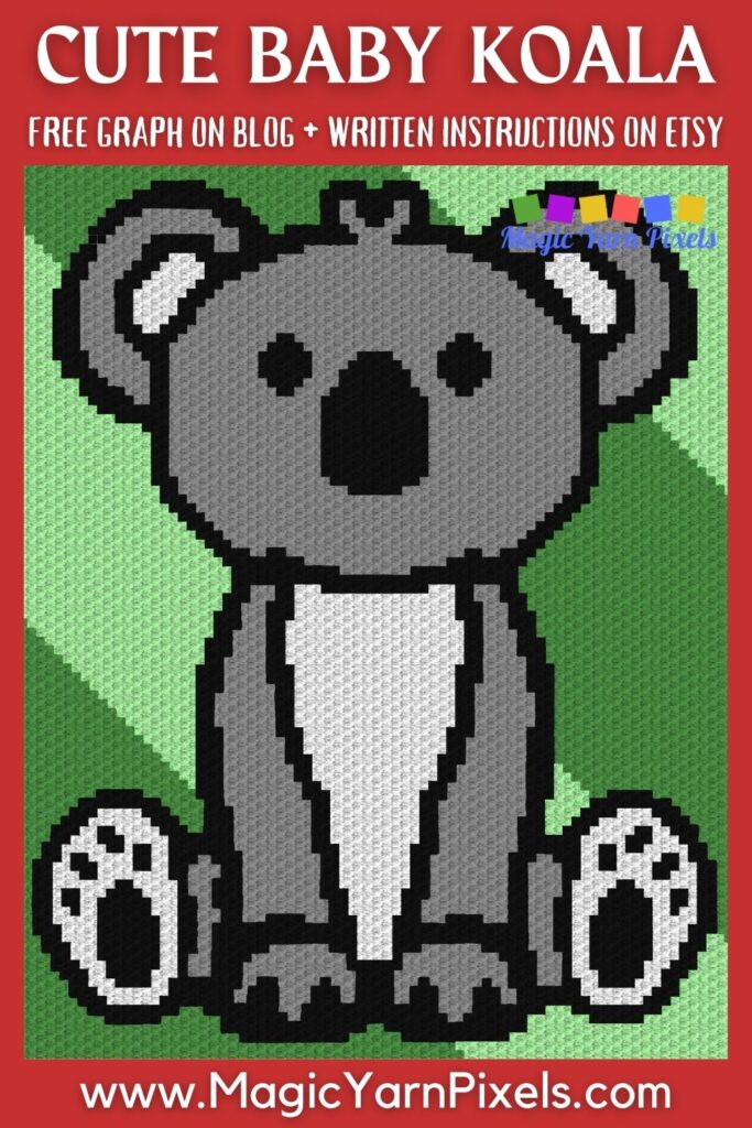 MAIN BLOG PIN - Cute Baby Koala Magic Yarn Pixels