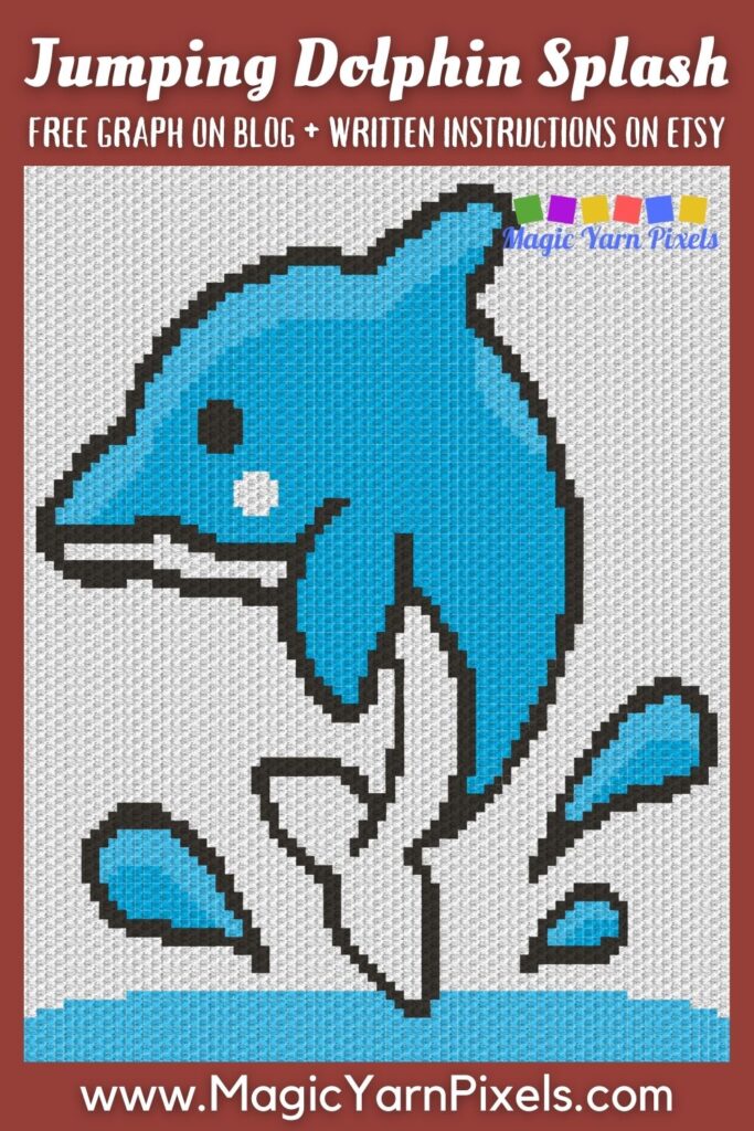 MAIN BLOG PIN - Jumping Dolphin Splash Magic Yarn Pixels