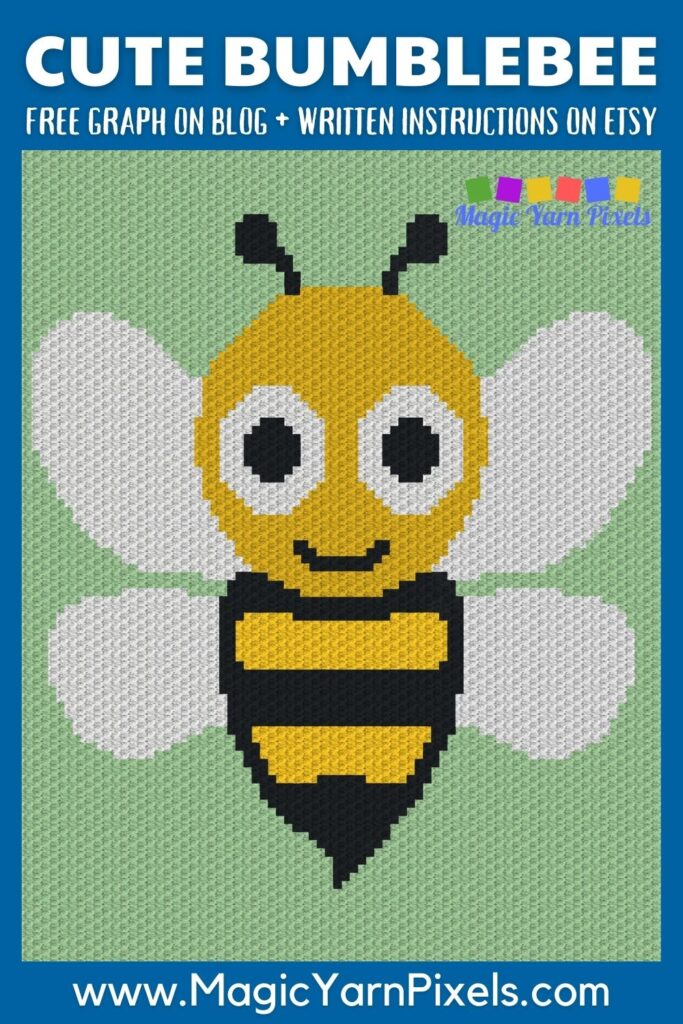 MAIN BLOG PIN - Cute Bumblebee Magic Yarn Pixels