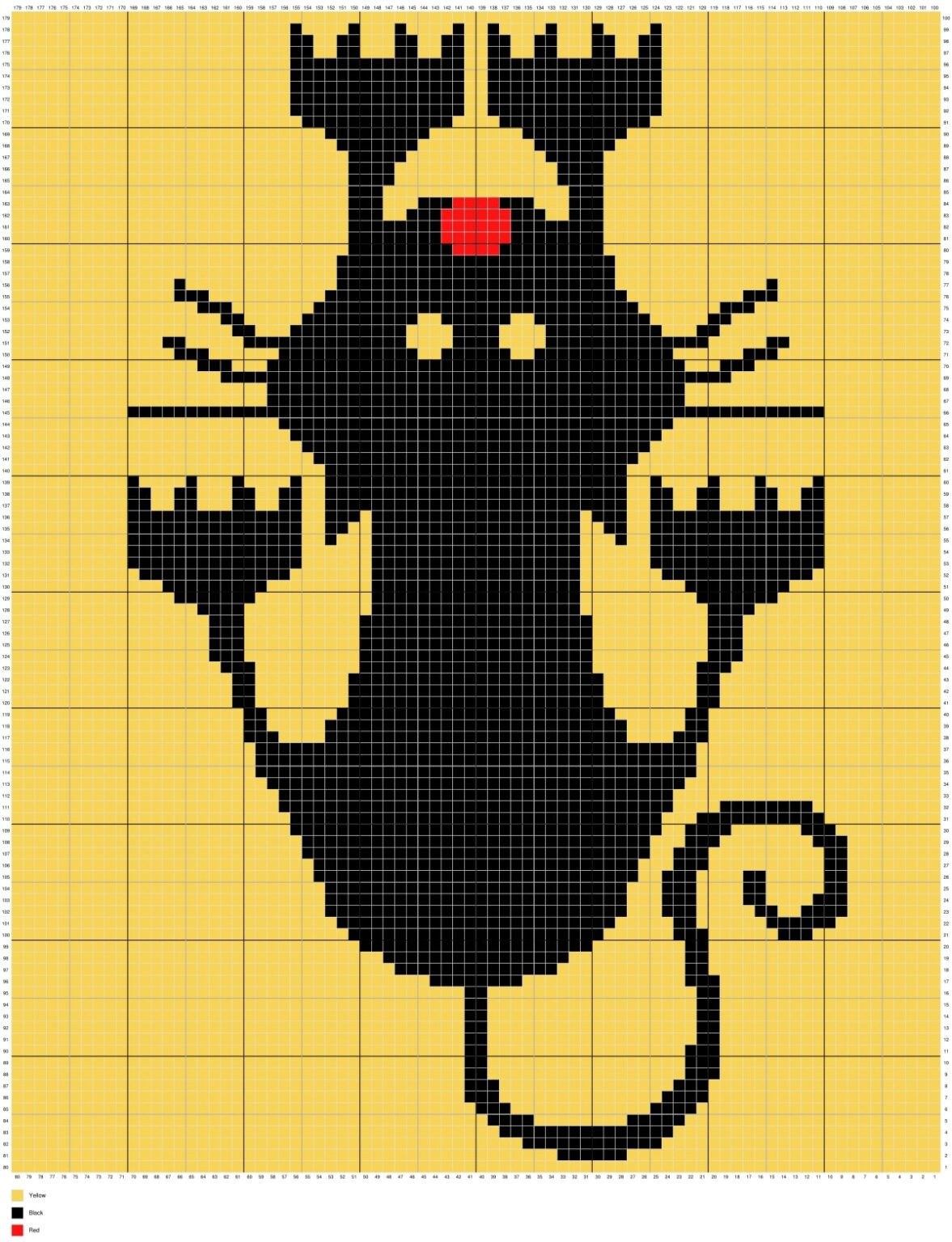 Black Cat Hanging On C2C Crochet Pattern & Free Graph - Magic Yarn Pixels