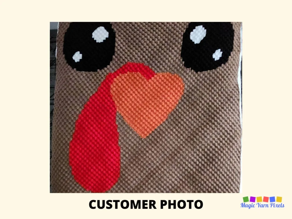 SHOP PHOTO 2 - Thanksgiving Turkey Face - Magic Yarn Pixels
