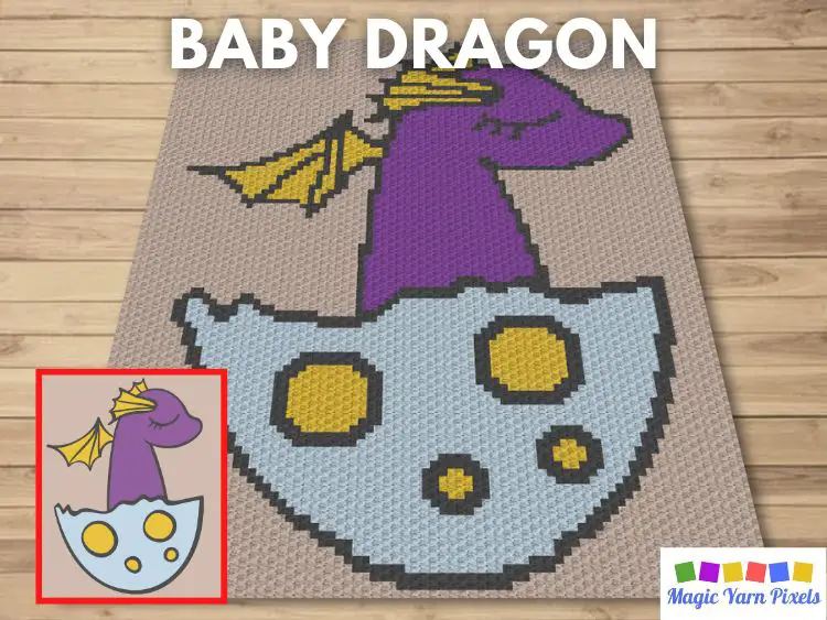 Baby Dragon C2C Crochet Pattern & Free Graph