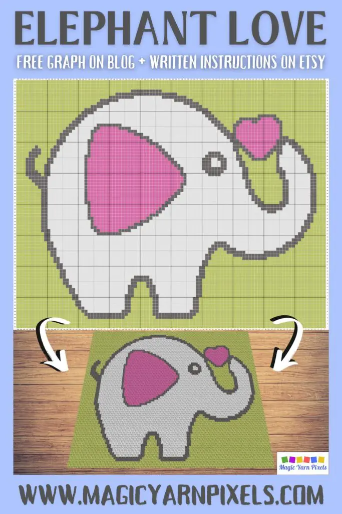 MAIN BLOG PIN - Elephant Love Magic Yarn Pixels