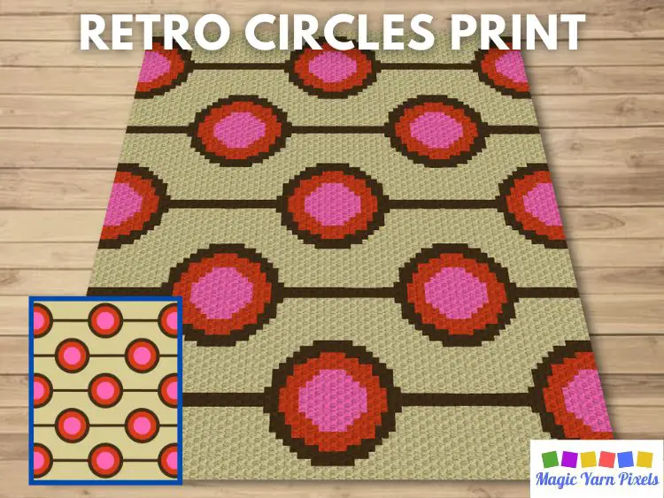BLOG PREVIEW POSTER - Retro Circles Print - Magic Yarn Pixels