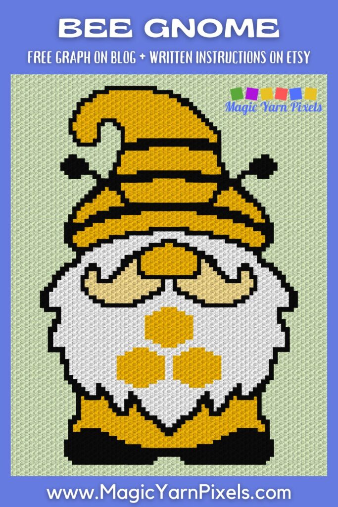 MAIN BLOG PIN - Bee Gnome - Magic Yarn Pixels