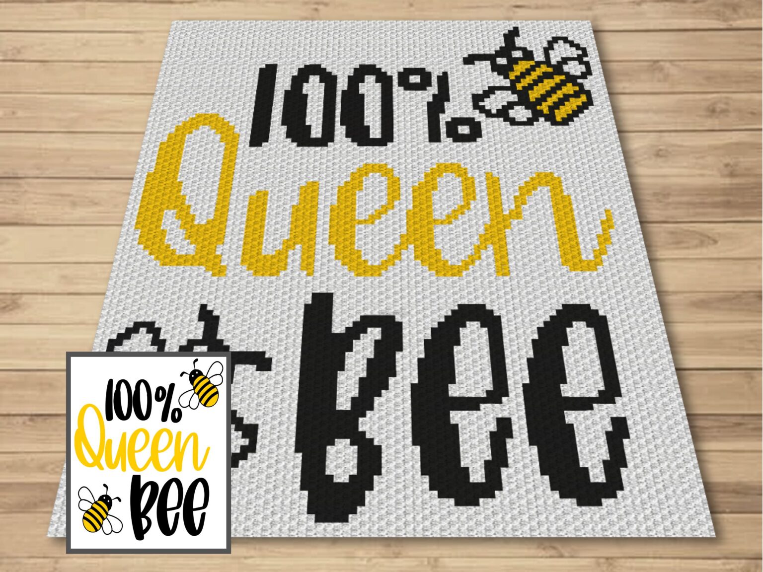 Queen Bee C2C Crochet Pattern & Free Graph - Magic Yarn Pixels