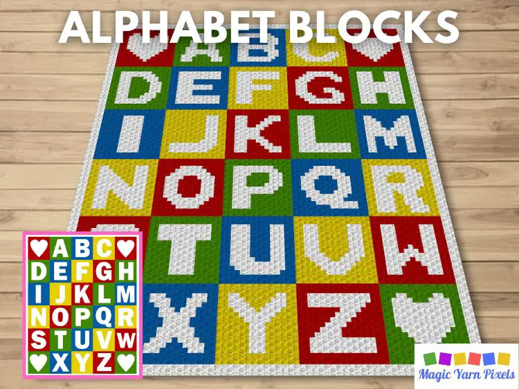 BLOG PREVIEW POSTER - Alphabet Blocks - Magic Yarn Pixels
