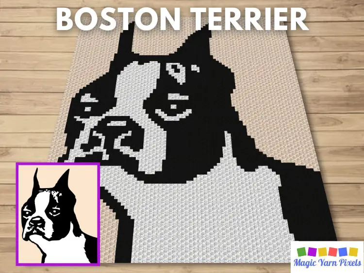 BLOG PREVIEW POSTER - Boston Terrier - Magic Yarn Pixels