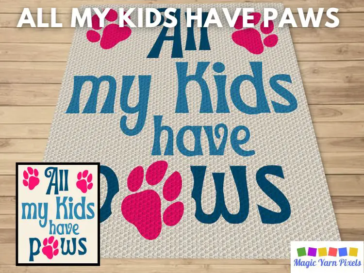 BLOG PREVIEW POSTER - All My Kids Have Paws - Magic Yarn Pixels
