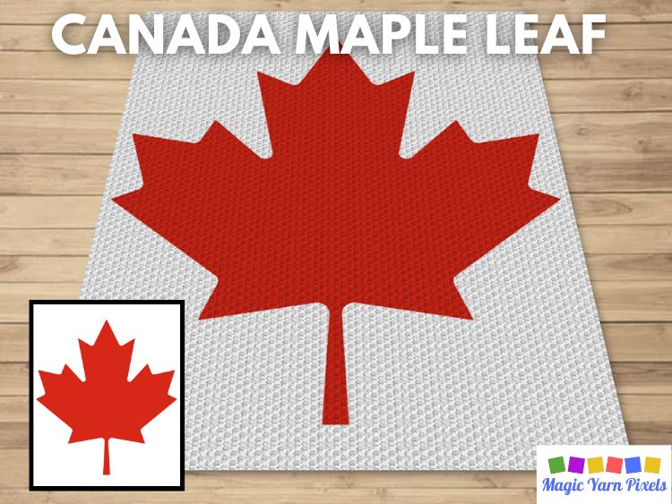 BLOG PREVIEW POSTER - Canada Maple Leaf - Magic Yarn Pixels