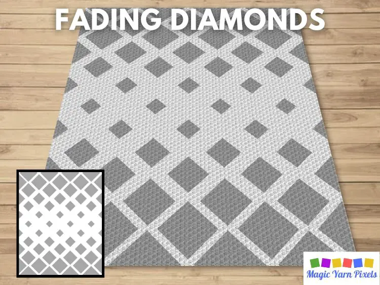 BLOG PREVIEW POSTER - Fading Diamonds - Magic Yarn Pixels