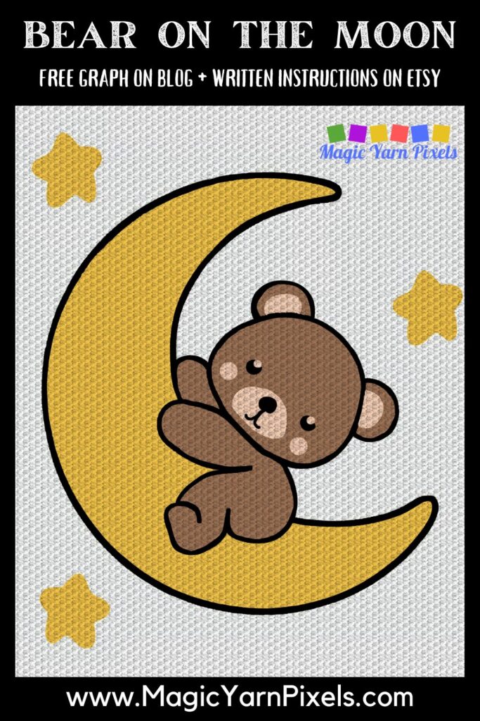 MAIN BLOG PIN - Bear On The Moon - Magic Yarn Pixels
