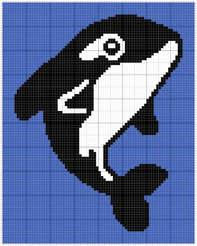 Ocean Whale C2C Crochet Pattern & Free Graph - Magic Yarn Pixels
