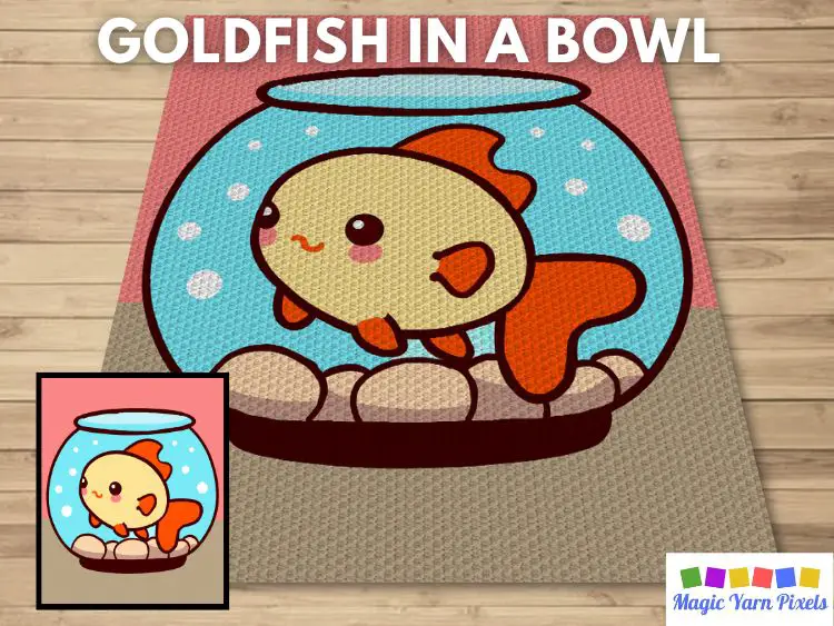 BLOG PREVIEW POSTER - Goldfish In A Bowl - Magic Yarn Pixels