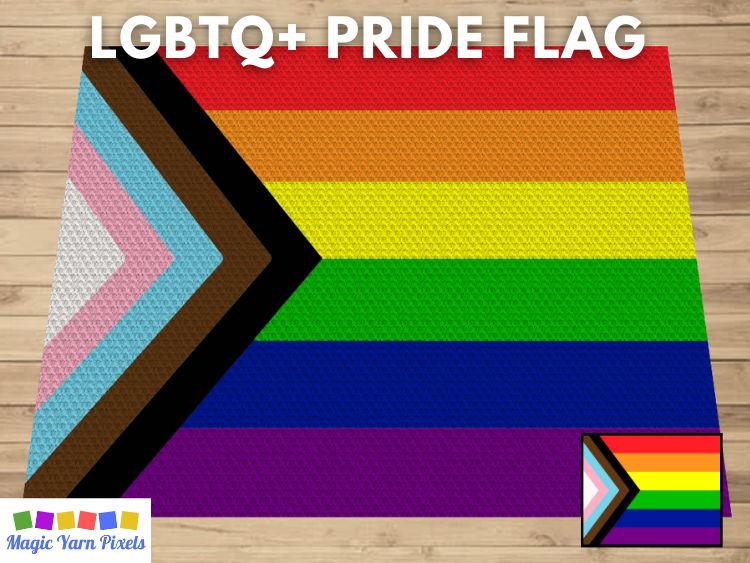 BLOG PREVIEW POSTER - LGBTQ+ Pride Flag - Magic Yarn Pixels