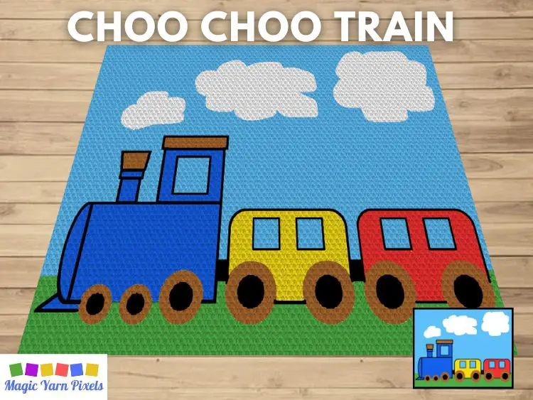 BLOG PREVIEW POSTER - Choo Choo Train - Magic Yarn Pixels