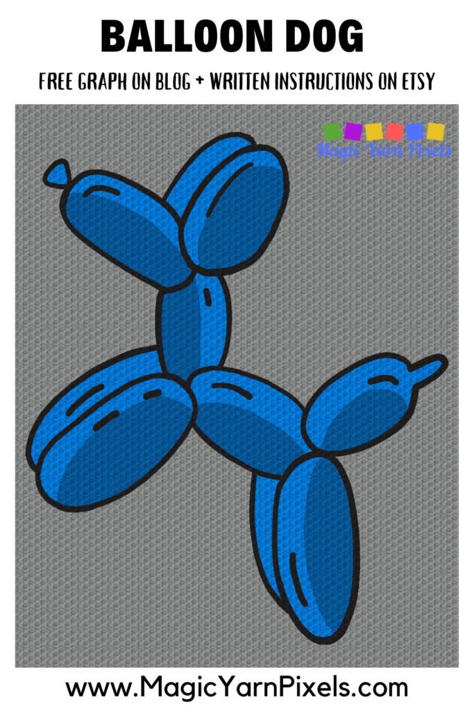 MAIN BLOG PIN - Balloon Dog - Magic Yarn Pixels