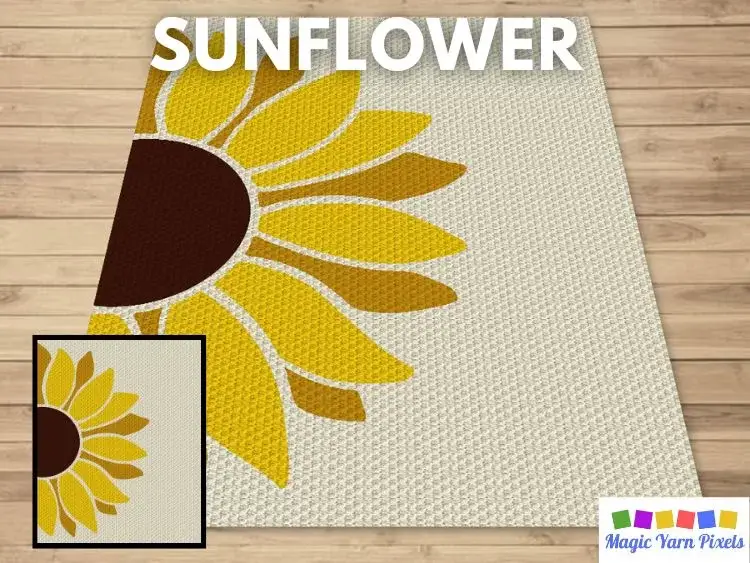 BLOG PREVIEW POSTER - Sunflower - Magic Yarn Pixels