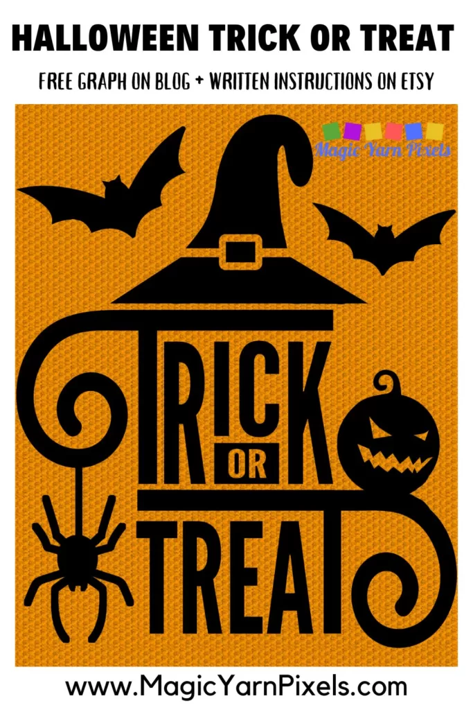MAIN BLOG PIN - Halloween Trick Or Treat - Magic Yarn Pixels