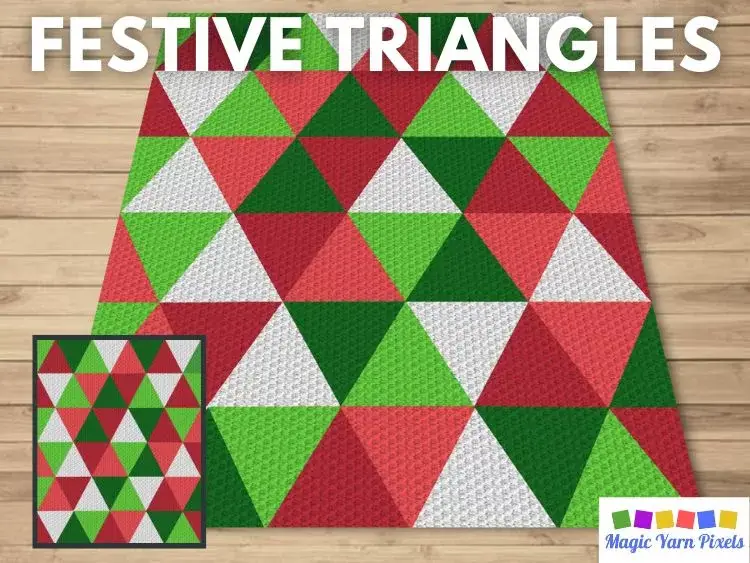 BLOG PREVIEW POSTER - Festive Triangles - Magic Yarn Pixels