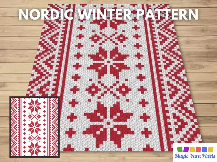 BLOG PREVIEW POSTER - Nordic Winter Pattern - Magic Yarn Pixels